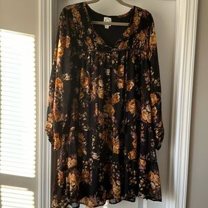 Blue rain long sleeve dress size 1XL